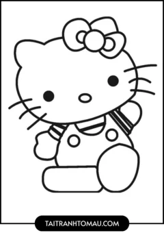 Tranh Hello Kitty Cho Bé Mới Tập Tô - Xin chào