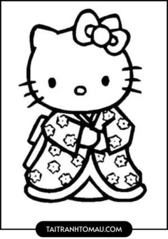 Tranh Tô Màu Hello Kitty Cute – mới tập tô.