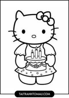 Tranh Tô Màu Hello Kitty Cute – mới tập tô (mẫu 3).