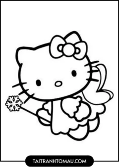 Tranh Tô Màu Hello Kitty Cute – mới tập tô (mẫu 4).