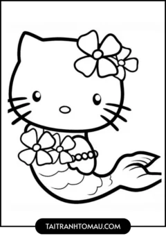 Tranh Tô Màu Hello Kitty Cute – mới tập tô (mẫu 5).