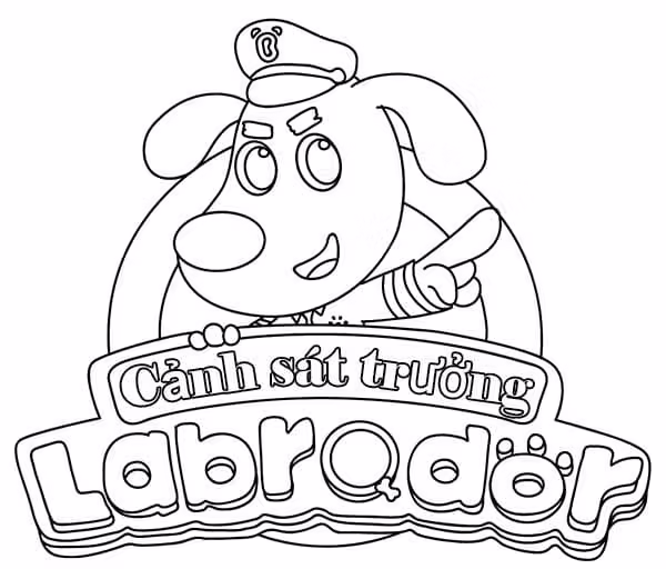 Sheriff Labrador coloring page of the brave police dog in uniform