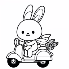 Chú thỏ đáng yêu này đang chờ bé tô màu đấy!