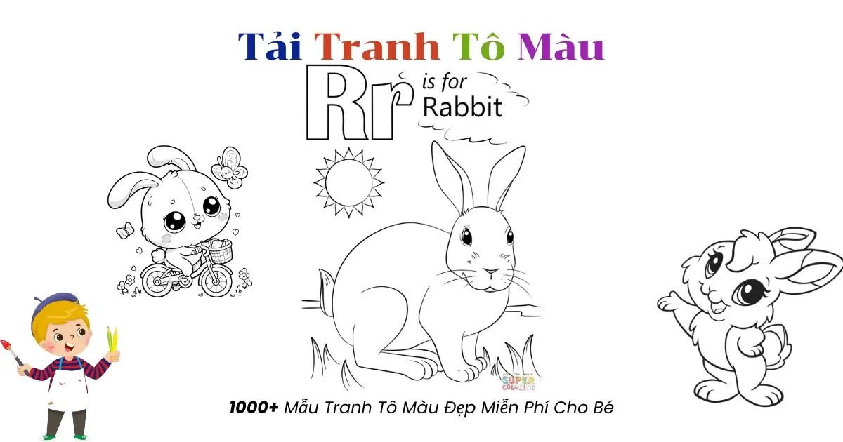 80+ Tranh tô màu con thỏ cho bé – Vừa chơi vừa học hiệu quả