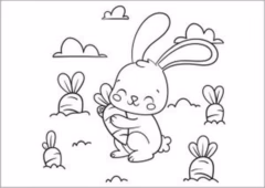 Tô màu cho chú thỏ đáng yêu này nào các bé!