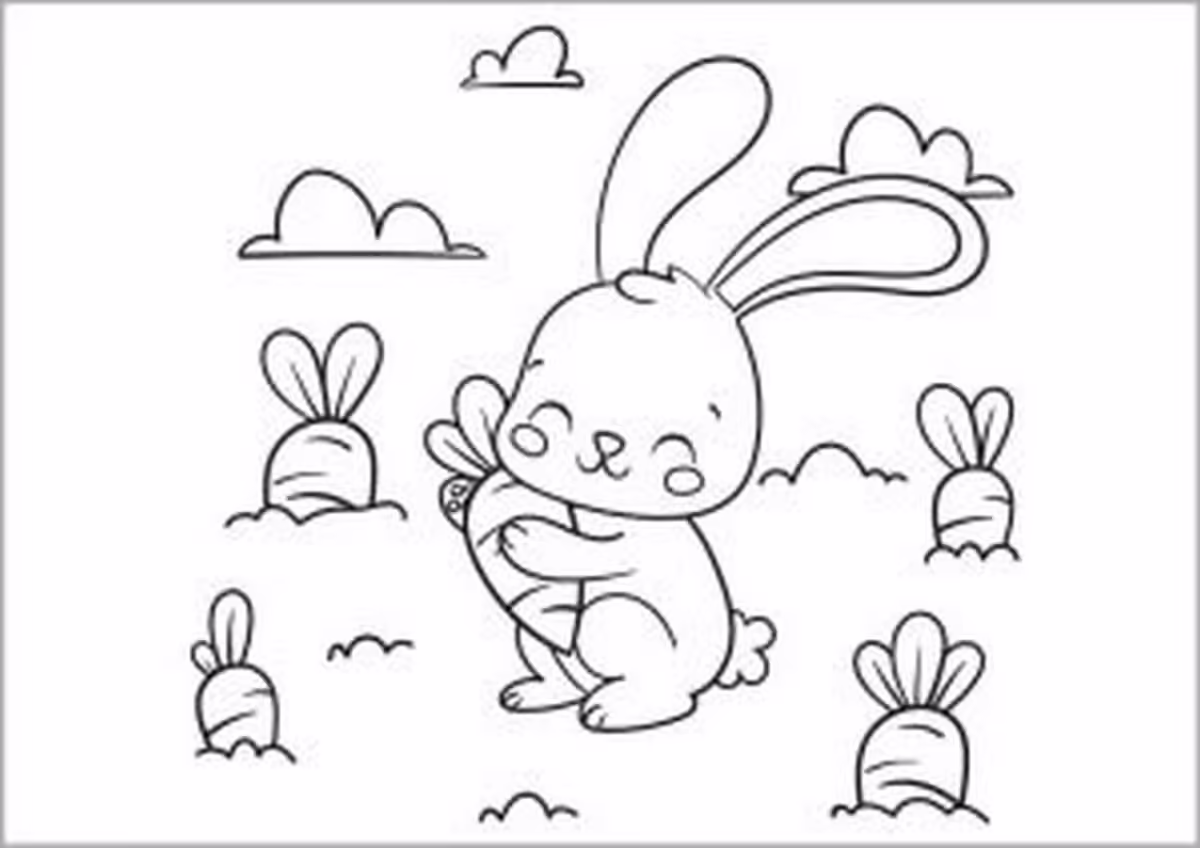 Tô màu cho chú thỏ đáng yêu này nào các bé!