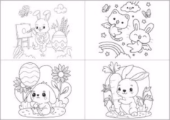 Tranh tô màu con thỏ đáng yêu cho bé vui chơi.