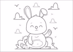 tranh tô màu con thỏ dễ thương cho bé