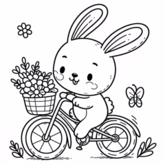 Tranh tô màu con thỏ đáng yêu, dễ thương cho bé.