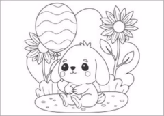 Tranh tô màu con thỏ dễ thương cho bé.