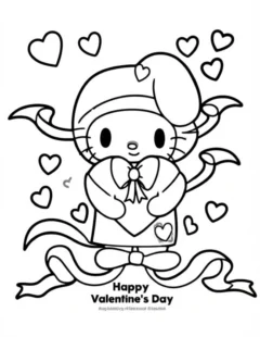 My Melody coloring page dressed as Little Red Riding Hood