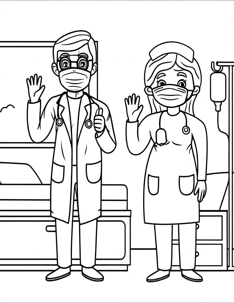 Tranh Tô Màu Bác Sĩ – Giúp Bé Khám Phá Nghề Y Thú Vị 13 Tranh Tô Màu Bác Sĩ – Giúp Bé Khám Phá Nghề Y Thú Vị